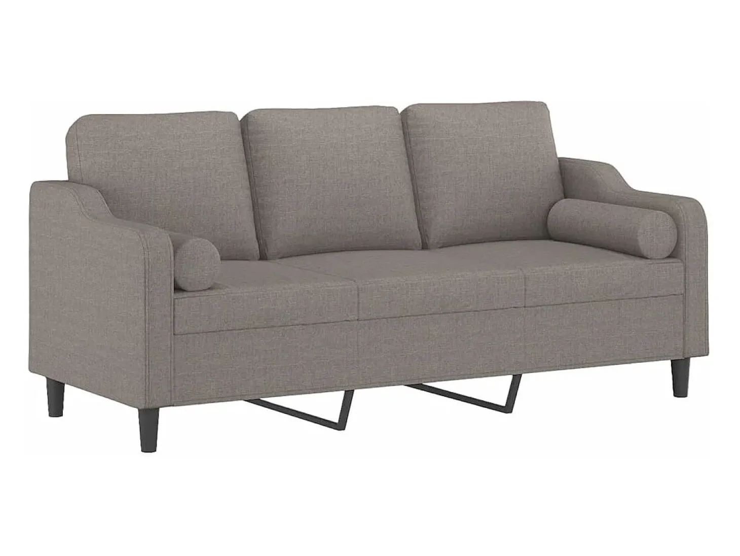 Sofá 3 lug. +almofadas decoração 180cm tecido cinza-acastanhado PT906650