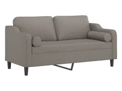Sofá 2 lug. +almofadas decoração 140cm tecido cinza-acastanhado PT806895