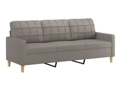 Sofá 3 lug. +almofadas decoração 180cm tecido cinza-acastanhado PT121818