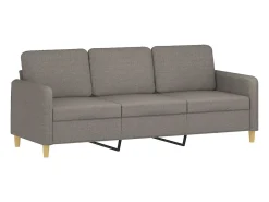 Sofá 3 lug. +almofadas decoração 180cm tecido cinza-acastanhado PT509997