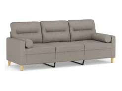Sofá 3 lug. +almofadas decoração 180cm tecido cinza-acastanhado PT864591