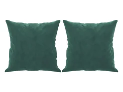 Sofá 2 lug. c/ almofadas decorativas 140cm veludo verde-escuro PT931028