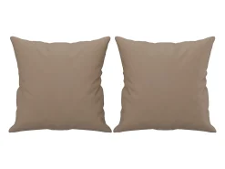 Sofá 2 lugares + almofadas 120 cm couro artificial cappuccino