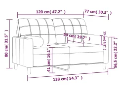 Sofá 2 lugares + almofadas decorativas 120 cm tecido cor creme