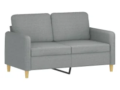 Sofá 2 lugares + almofadas decorativas 120cm tecido cinza-claro PT148539