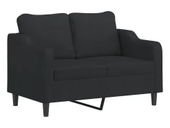 Sofá 2 lugares + almofadas decorativas 120 cm tecido preto