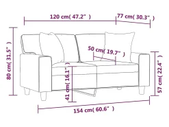 Sofá 2 lugares + almofadas decorativas 120cm couro artif. creme