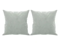 Sofá 2 lugares + almofadas decorativas 120cm veludo cinza-claro PT899279
