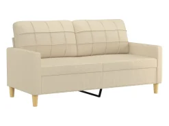 Sofá 2 lugares + almofadas decorativas 140 cm tecido cor creme
