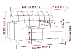 Sofá 2 lugares + almofadas decorativas 140 cm tecido cor creme