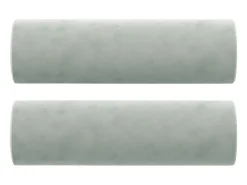Sofá 2 lugares + almofadas decorativas 140cm veludo cinza-claro PT965093