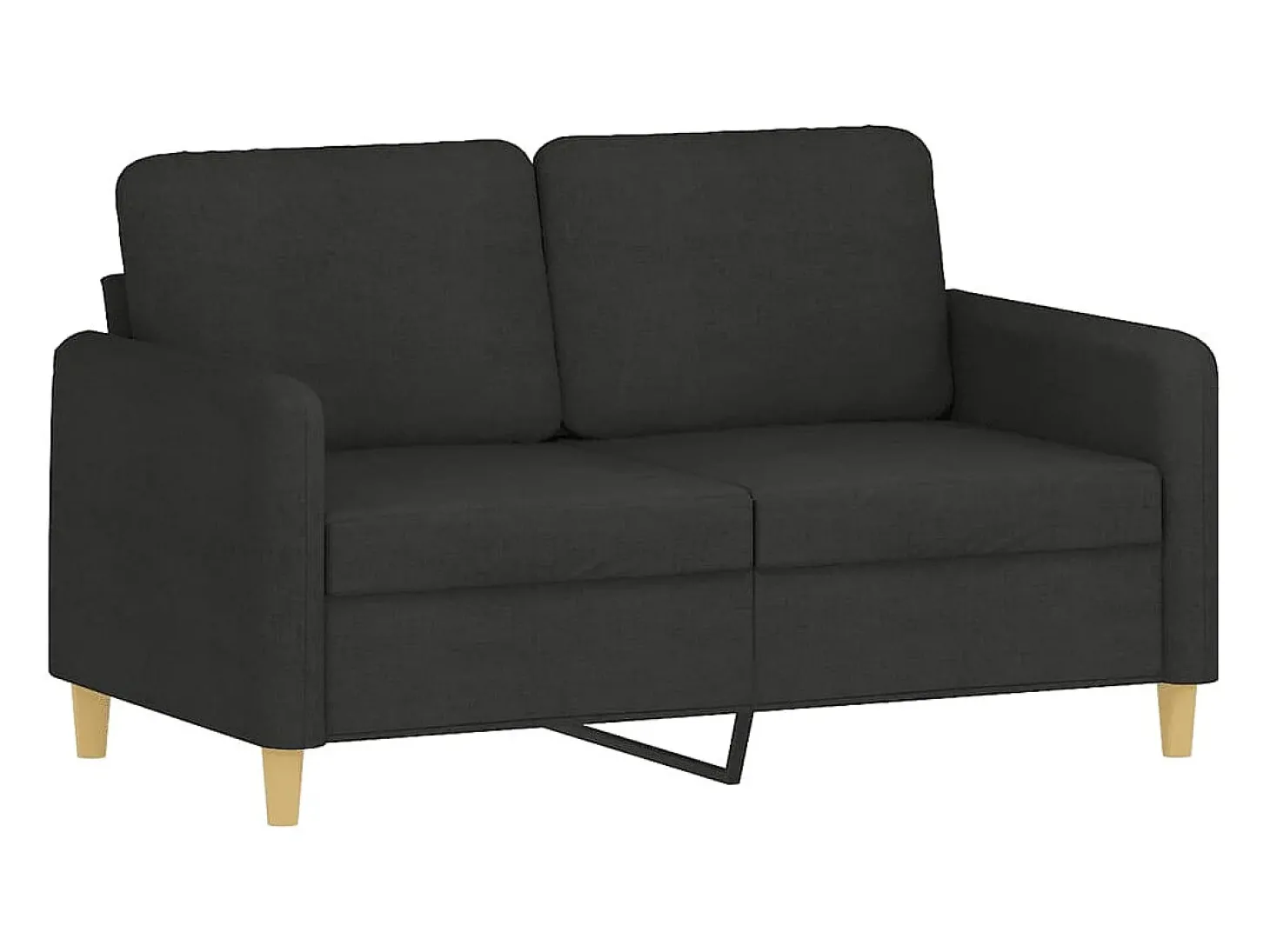 Sofá 2 lugares + almofadas decorativas 120 cm tecido preto