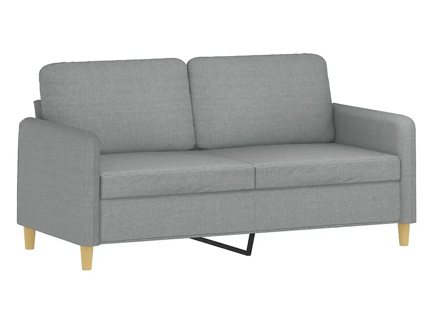 Sofá 2 lugares + almofadas decorativas 140cm tecido cinza-claro PT639593