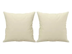 Sofá 2 lugares + almofadas decorativas 120cm couro artif. creme