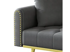 Sofá 2 lugares - com função relax - três posições de inclinação ajustáveis - porta-copos incluído - cinza