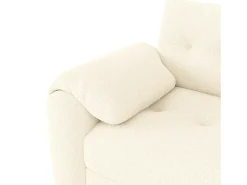 Sofá 3 lugares - con espaço de armazenamento - con apoio de cabeça e mesinha lateral integrada - bege