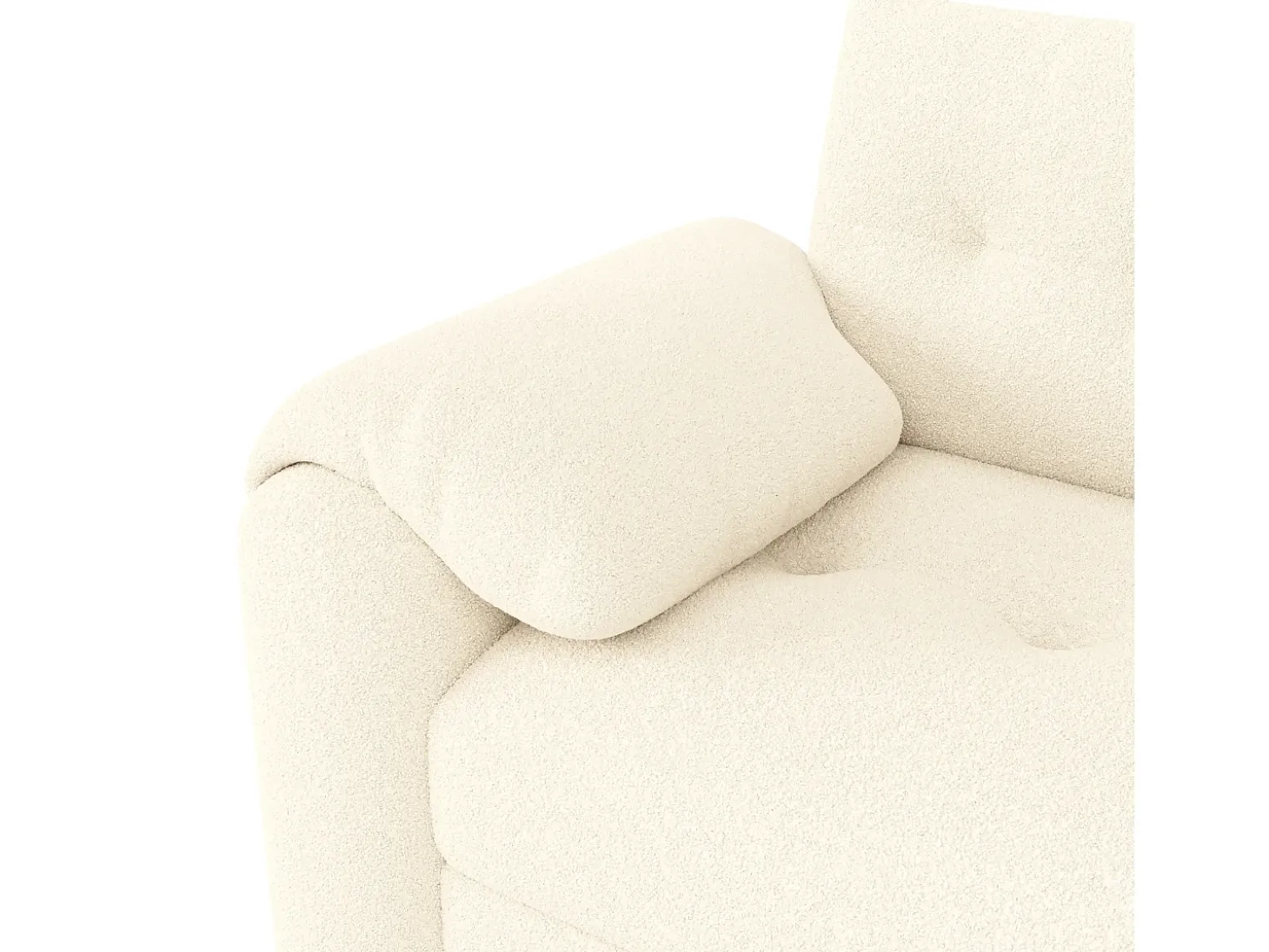 Sofá 3 lugares - con espaço de armazenamento - con apoio de cabeça e mesinha lateral integrada - bege