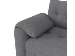 Sofá 3 lugares - con espaço de armazenamento - con apoio de cabeça e mesinha lateral integrada - cinza