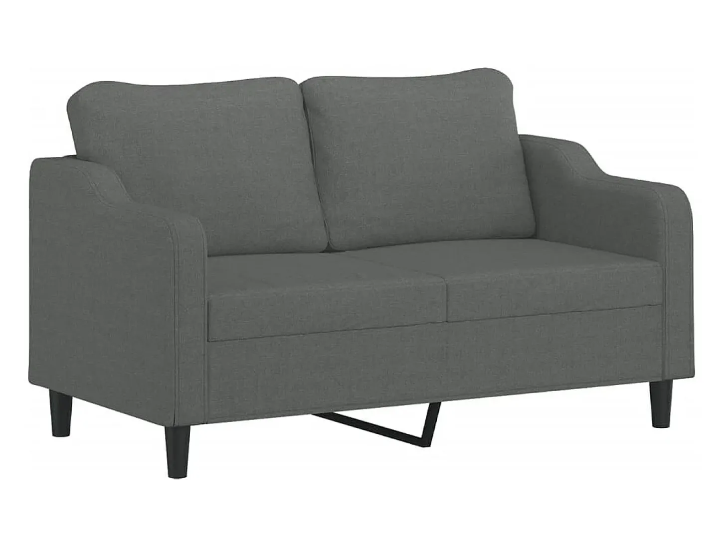 Sofá 2 lugares +almofadas decorativas 140cm tecido cinza-escuro