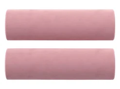 Sofá 3 lugares c/ almofadas decorativas 180 cm veludo rosa PT550132
