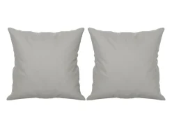 Sofá 2 lugares c/ almofadas 140 cm microfibra cinzento-claro PT310332