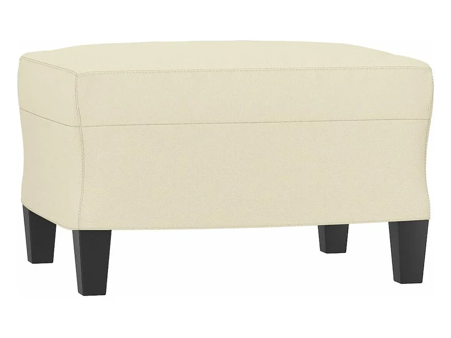 Sofá 3 lugares c/ apoio pés 180 cm couro artificial cor creme