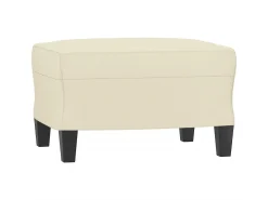 Sofá 3 lugares c/ apoio pés 180 cm couro artificial cor creme PT374220