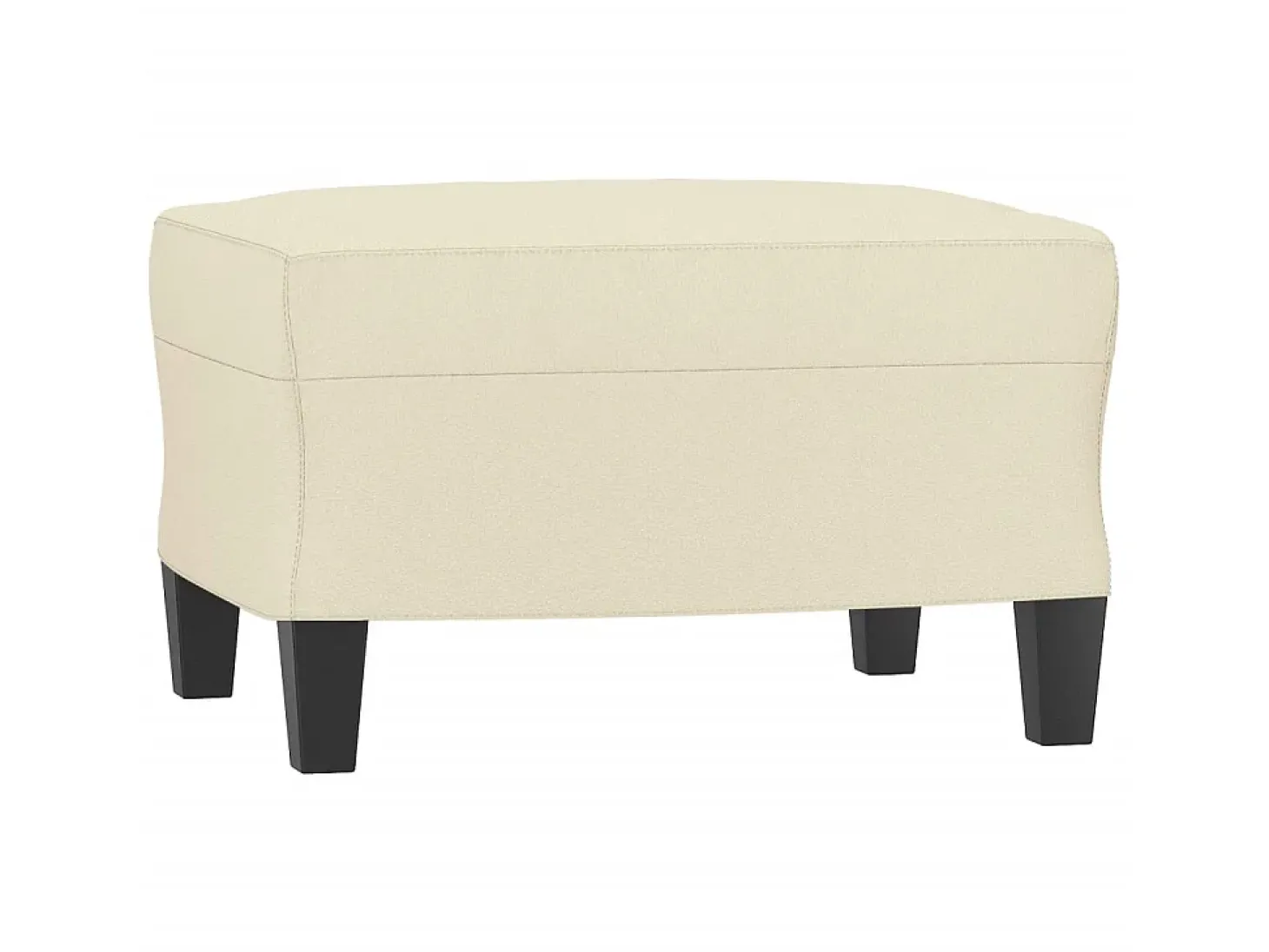 Sofá 3 lugares c/ apoio pés 180 cm couro artificial cor creme PT374220