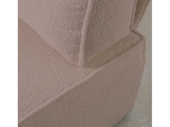 Sofá 3 lugares chaise longue estofado em bouclé e pinho Rosa claro