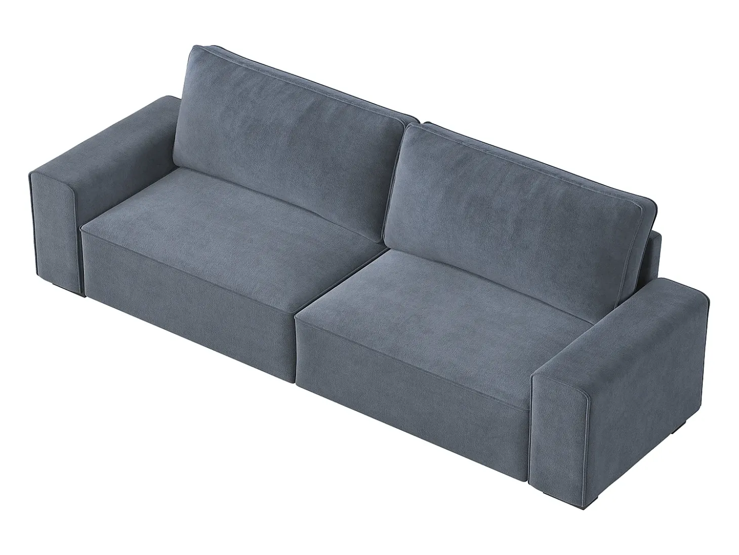 Sofá 3 lugares chenille cinza - com braços largos - 220 x 83 x 88 cm