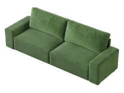 Sofá 3 lugares chenille verde - com braços largos - 220 x 83 x 88 cm
