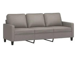 Sofá 3 lugares com apoio de pés 180 cm tecido cinza-acastanhado PT899631