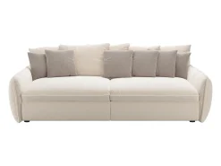 Sofá 4 lugares com conforto e assento profundo em tecido chenille bege GIANOLA da Maison Céphy