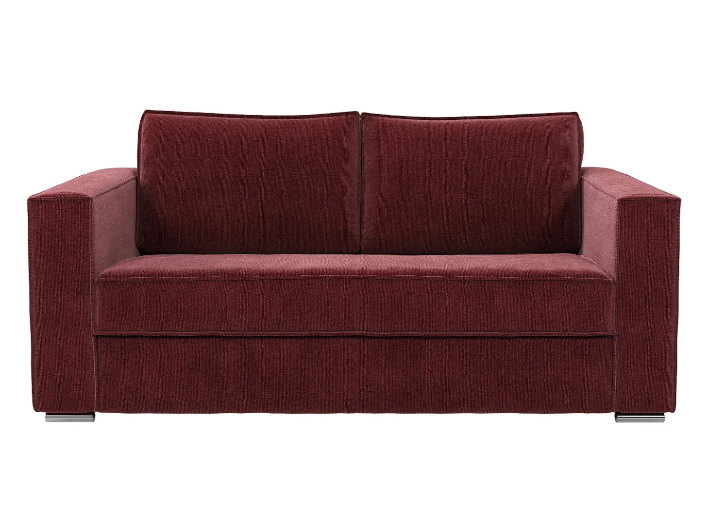 Sofá 3 lugares conversível abertura rápida tecido chenille bordô leito 140cm - 18cm LORETO