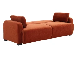 Sofá 3 lugares conversível clic-clac em tecido chenille terracotta LOMARIO