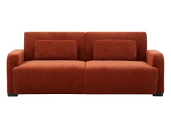 Sofá 3 lugares conversível clic-clac em tecido chenille terracotta LOMARIO