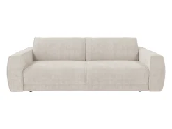 Sofá 4 lugares conversível expresso em tecido chenille bege 160 cm colchão 13 cm VOMERA
