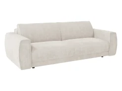 Sofá 4 lugares conversível expresso em tecido chenille bege 160 cm colchão 13 cm VOMERA