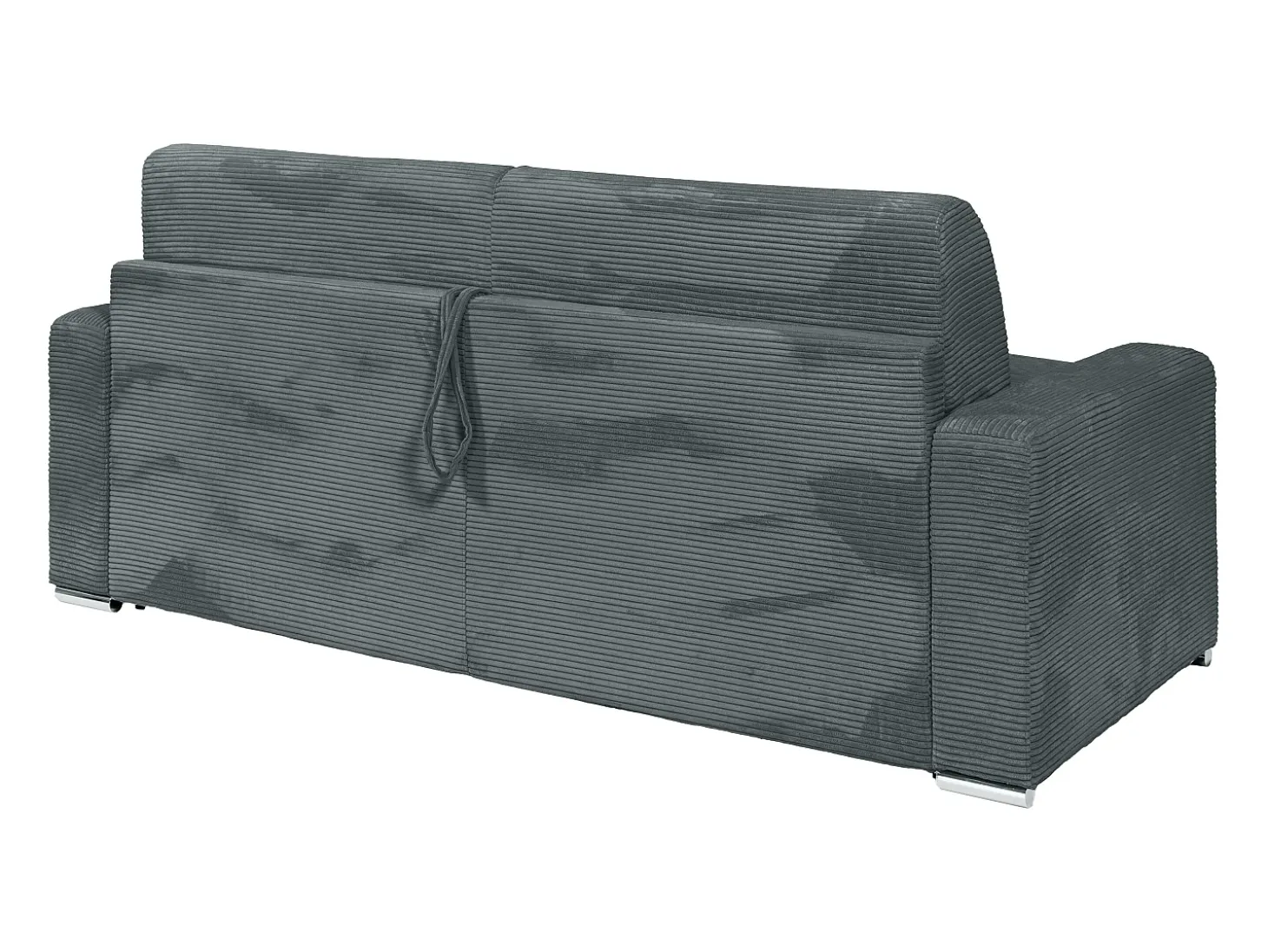 Sofá 4 lugares convert. abert. rápida veludo canelado cinza 160cm e 22cm CALITO