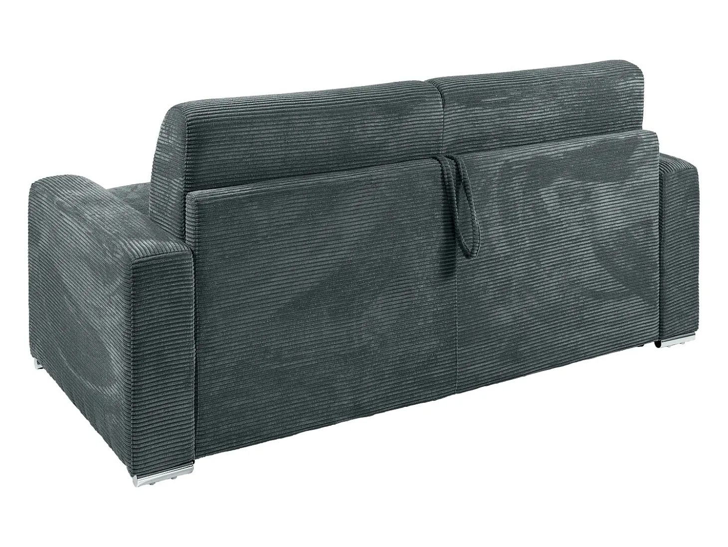 Sofá 3 lugares convert. abert. rápida veludo canelado cinza antracite 140cm e 18cm CALITO