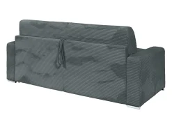 Sofá 4 lugares convert. abert. rápida veludo canelado cinza 160cm e 18cm CALITO