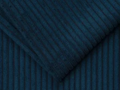Sofá 4 lugares convert. abert. rápida veludo canelado azul 160 cm e colchão 18 cm CALITO