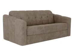 Sofá 3 lugares convertível abertura rápida em tecido texturizado taupe 140 cm Colchão 14 cm DARIELO