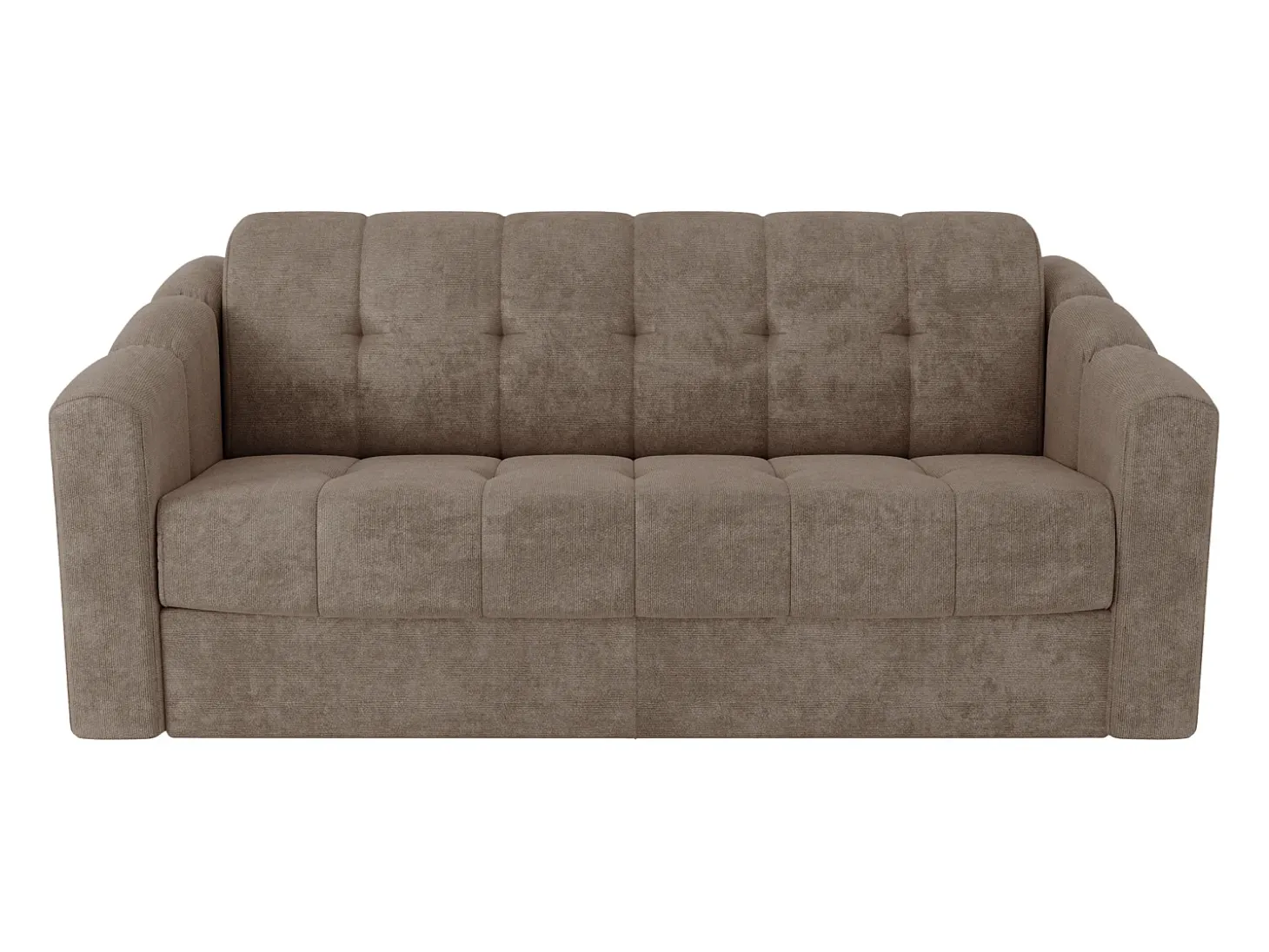 Sofá 3 lugares convertível abertura rápida em tecido texturizado taupe 140 cm Colchão 14 cm DARIELO
