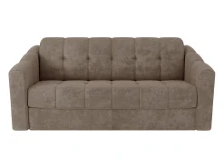 Sofá 3 lugares convertível abertura rápida em tecido texturizado taupe 140 cm Colchão 18 cm DARIELO