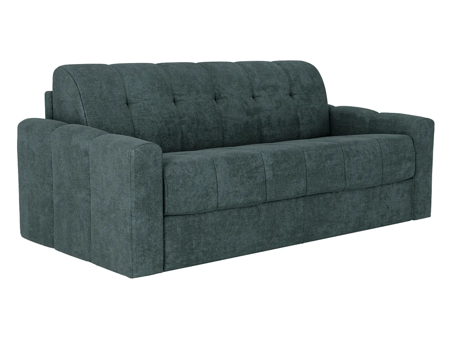 Sofá 3 lugares convertível abertura rápida tecido texturizado azul pato 140 cm Colchão 22 cm DARIELO