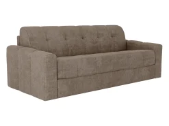 Sofá 4 lugares convertível abertura rápida em tecido texturizado taupe 160 cm Colchão 22 cm DARIELO