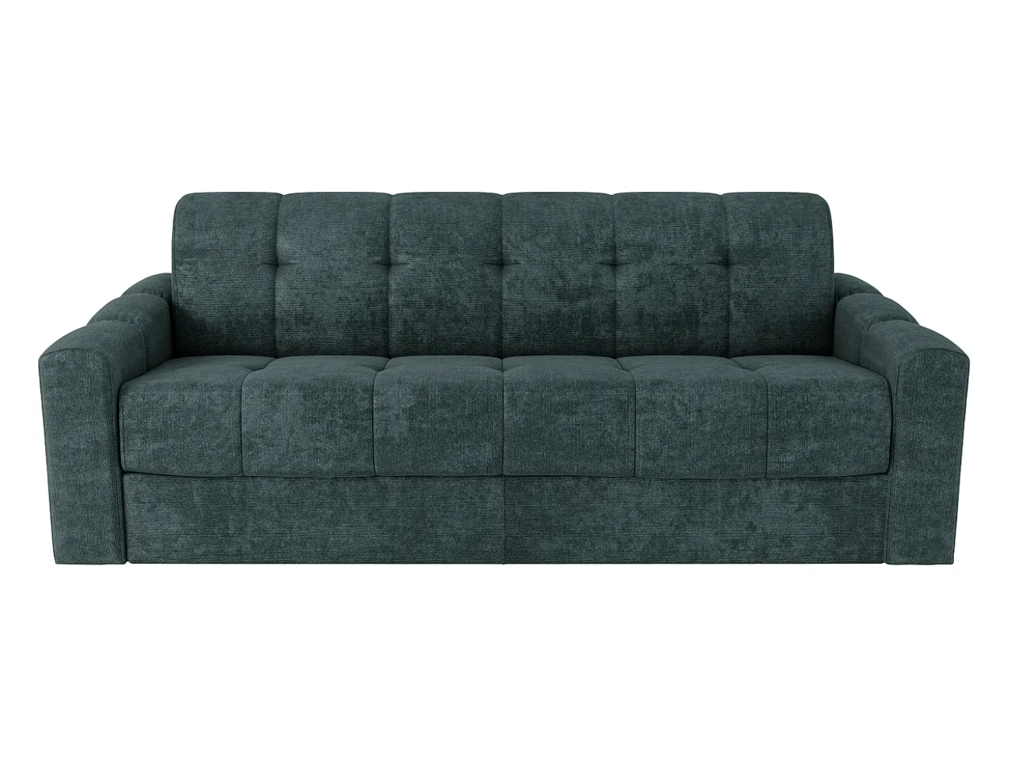 Sofá 4 lugares convertível abertura rápida tecido azul ripas largas 160 cm Colchão 22 cm DARIELO