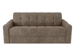 Sofá 3 lugares convertível abertura rápida em tecido texturizado taupe 140 cm Colchão 22 cm DARIELO