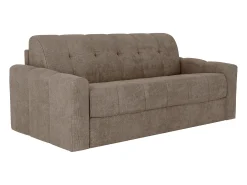 Sofá 3 lugares convertível abertura rápida em tecido texturizado taupe 140 cm Colchão 22 cm DARIELO
